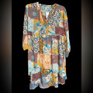Cato Hi/Low Tunic Multi Color 18/20W NWT